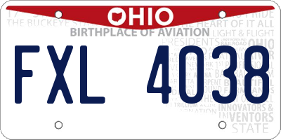 OH license plate FXL4038