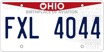 OH license plate FXL4044
