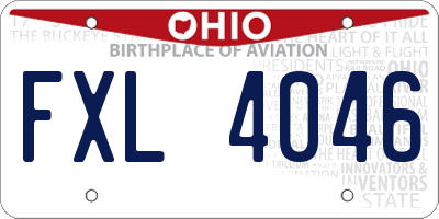 OH license plate FXL4046