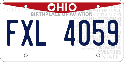 OH license plate FXL4059