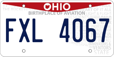 OH license plate FXL4067