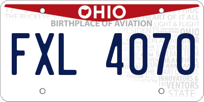OH license plate FXL4070