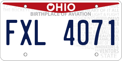 OH license plate FXL4071