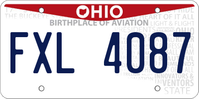 OH license plate FXL4087