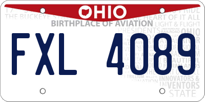 OH license plate FXL4089