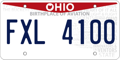 OH license plate FXL4100
