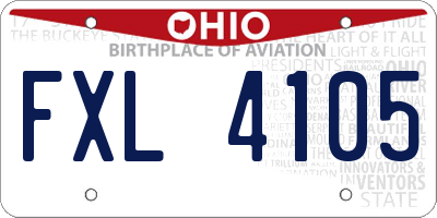 OH license plate FXL4105