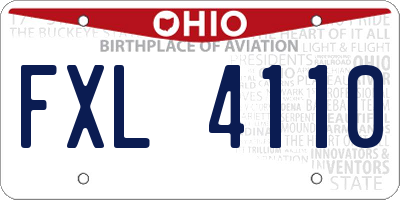 OH license plate FXL4110