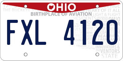 OH license plate FXL4120