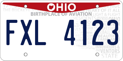 OH license plate FXL4123