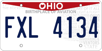 OH license plate FXL4134