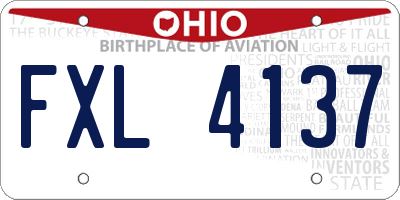 OH license plate FXL4137