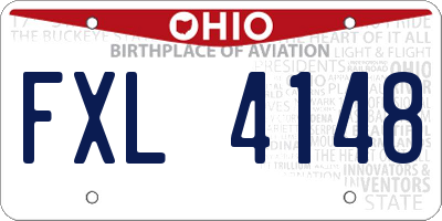 OH license plate FXL4148