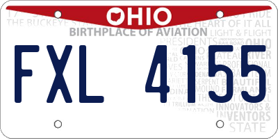 OH license plate FXL4155