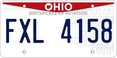 OH license plate FXL4158
