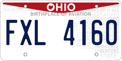 OH license plate FXL4160