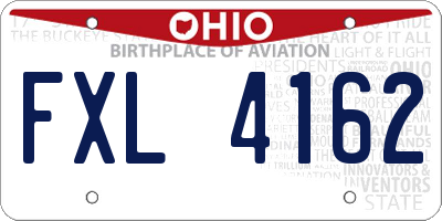 OH license plate FXL4162