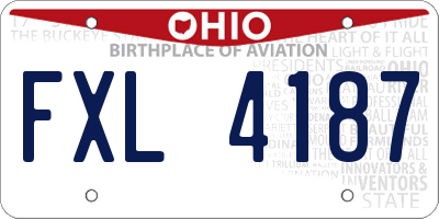 OH license plate FXL4187