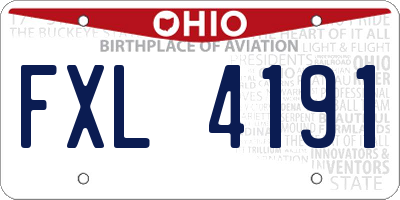 OH license plate FXL4191