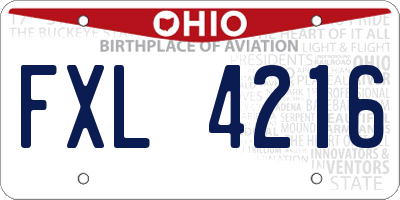 OH license plate FXL4216