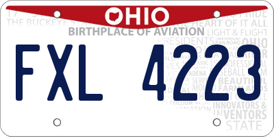 OH license plate FXL4223