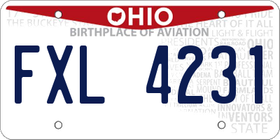 OH license plate FXL4231