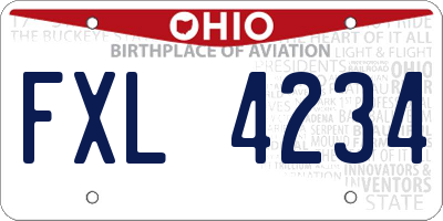 OH license plate FXL4234