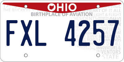 OH license plate FXL4257