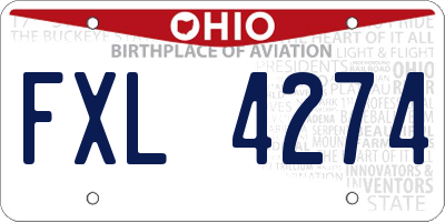 OH license plate FXL4274
