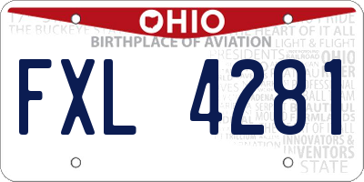 OH license plate FXL4281