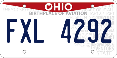OH license plate FXL4292