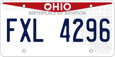 OH license plate FXL4296