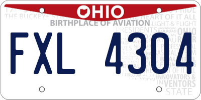 OH license plate FXL4304