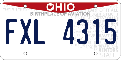 OH license plate FXL4315