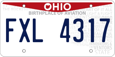 OH license plate FXL4317