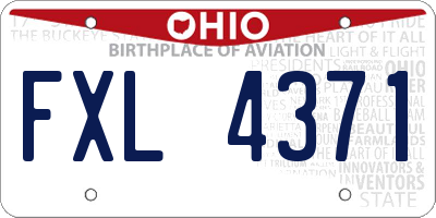OH license plate FXL4371