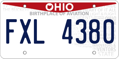 OH license plate FXL4380