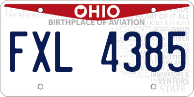 OH license plate FXL4385