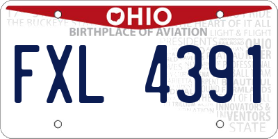 OH license plate FXL4391