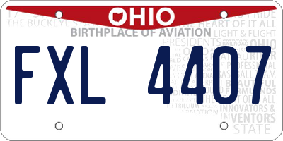 OH license plate FXL4407