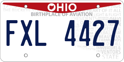 OH license plate FXL4427