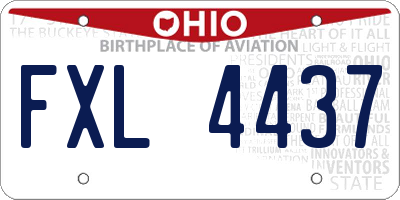 OH license plate FXL4437