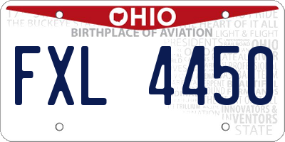 OH license plate FXL4450