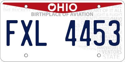 OH license plate FXL4453