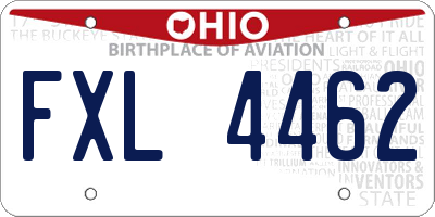OH license plate FXL4462