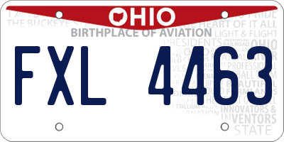 OH license plate FXL4463