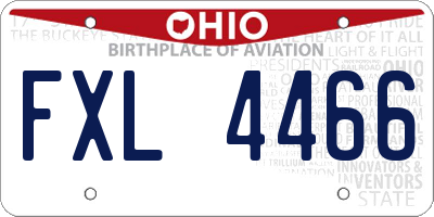 OH license plate FXL4466