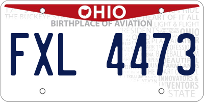 OH license plate FXL4473
