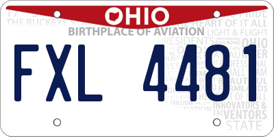OH license plate FXL4481