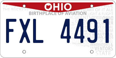 OH license plate FXL4491